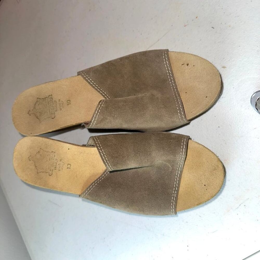 Brown Suede Italian Made Wedge Sandals